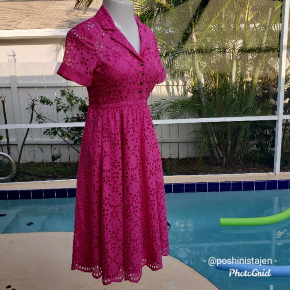NWT J. Crew Short Sleeve A-line Eyelet Dress - Picture 5 of 14
